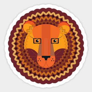 Lion Geometric Ornament Sticker